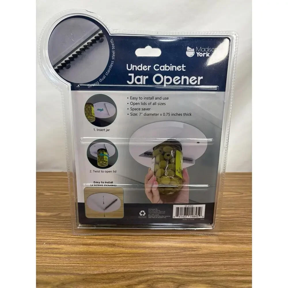 Kitchen Under Cabinet Jar Opener Stainless Steel Teeth 7